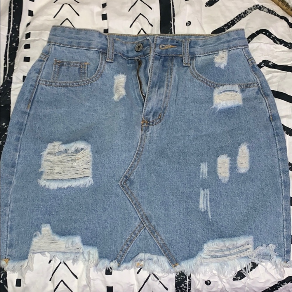 Brand new Ripped Jean skirt
